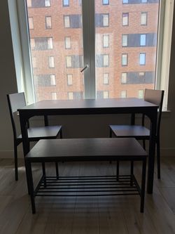 Dining Table Set with 2 chairs + Bench - 4 Piece Set