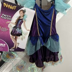 Girls 8-10 Peacock Costume