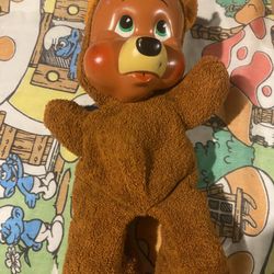 Vintage Rubber Face Teddy Bear Doll – Plush Retro Toy-1940s