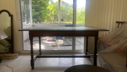 Large rectangular wood table