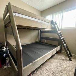 Rustic Wood Bunk Bed - Full/Twin