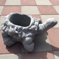 New Turtle Flower Pot Made Out Of Cement Size 10in H x 22in L x 16in W 