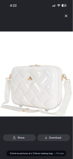 White Quilted Hard-Side Beauty Case by Triforce