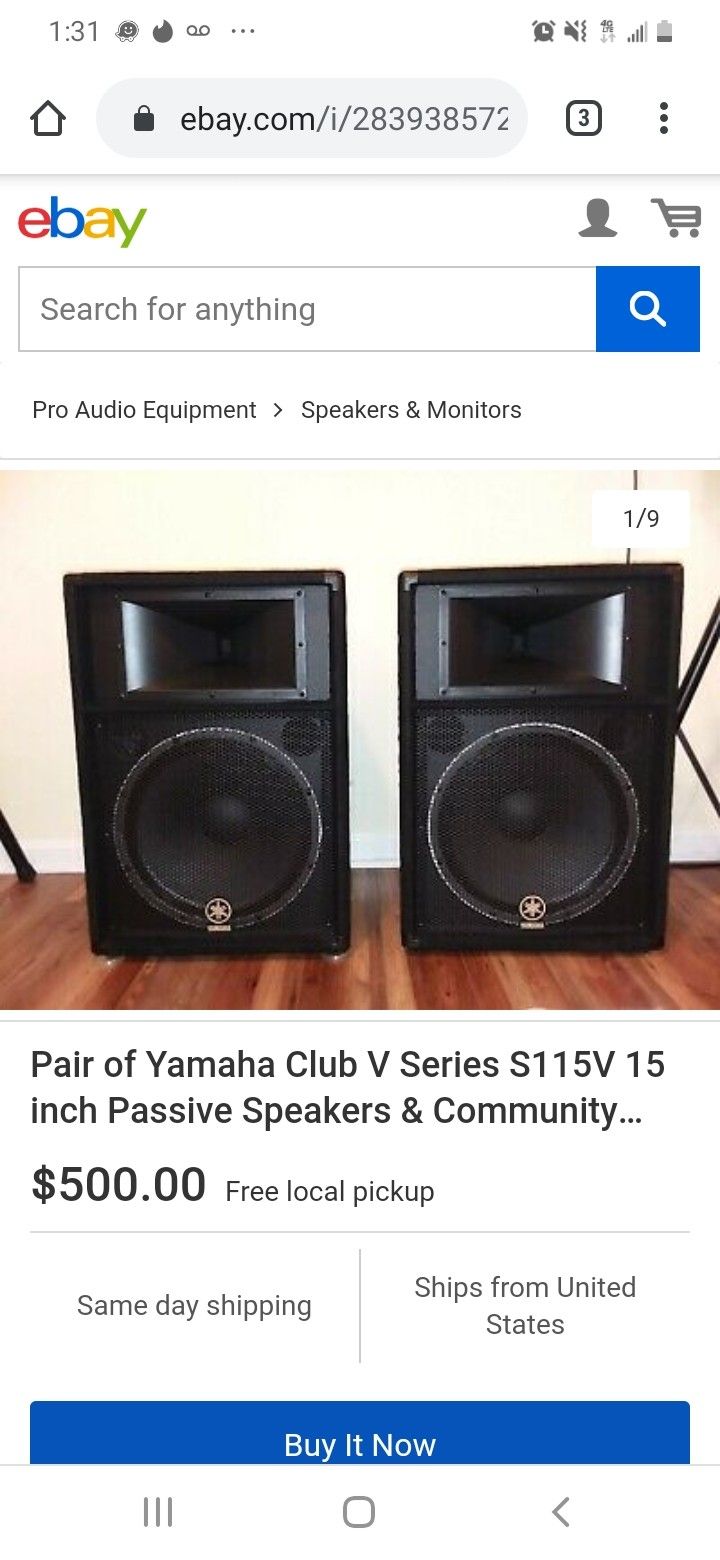 Yamaha 15's passive PA speakers