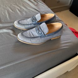 MENS NAVY BLUE DRESS LOAFERS