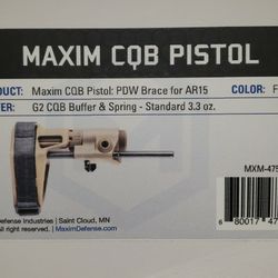 Maxim CQB Pistol [Gen 6]: FDE PDW Brace & Spring Set