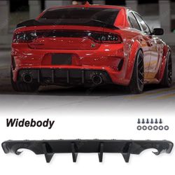 Widebody Only Glossy Black Rear Bumper Diffuser Lip For 2020-2023 Dodge Charger