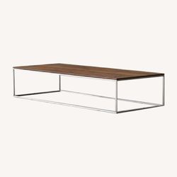 Crate & Barrel Walnut Frame Coffee Table