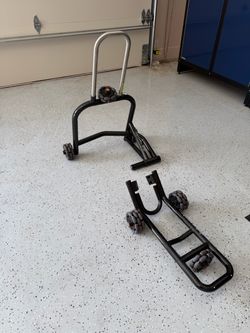 Dynamoto rolling motorcycle stand