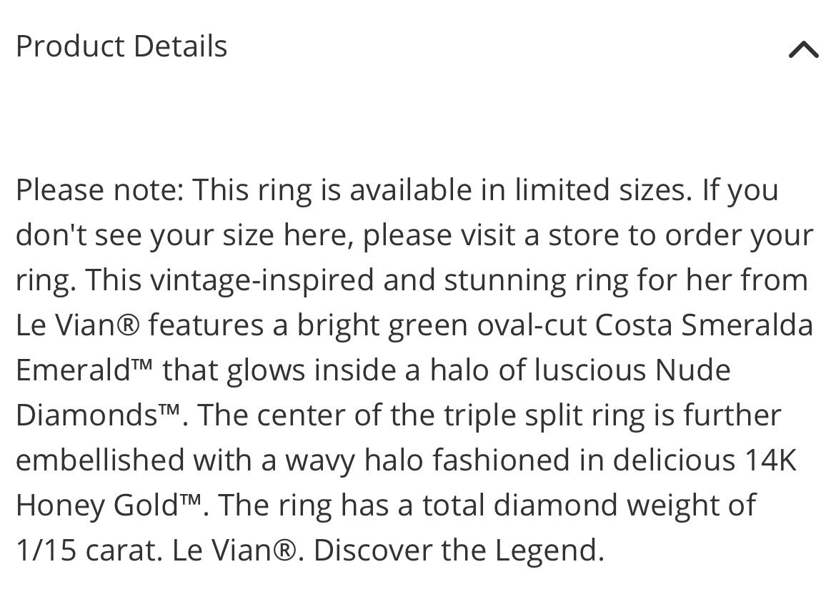 Le Vian Emerald Ring 1/15 ct tw Diamonds 14k Honey Gold Size 5