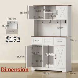 😀 Homfa 71'' Tall Wine Bar Cabinet with Storage Hutch & 3 Drawers, Farmhouse Coffee Bar Cabinet Wine Rack with Adjustable Shelves for Kitchen Dining 