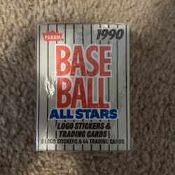 1990 Fleer Baseball All Stars Logo Stickers And Trading Cards.