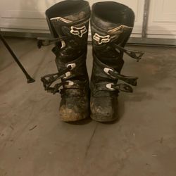 Youth Fox V3 Comp Boots Black Size 8