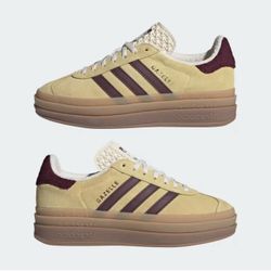 Women’s Adidas Gazelle Bold “Almost Yellow Maroon”