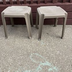 Two Outdoor Plastic Tables