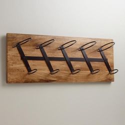 Wood 5 Bottle Wine Rack