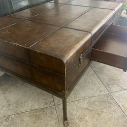 Leather Trunk Coffee Table