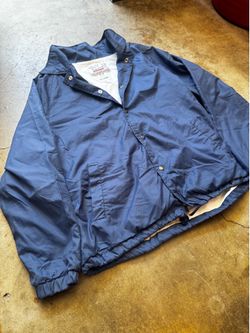 Vintage Eagles Ridge Sport Coach Jacket Navy Blue Made in Russia Cotton Lined Size M