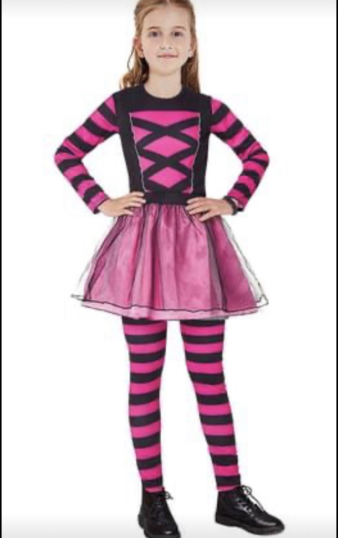 (9 -10) years old.Girls Halloween Costumes Dress Romper Bodysuit One Piece Skull Skeleton Bone Jumpsuit