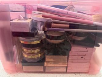 Mixed Makeup Lot with Brushes and Cosmetics