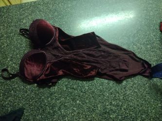 maroon suede jumpsuit