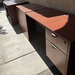 3  Pieces  Cherry Classic Office Computer U-Desk 