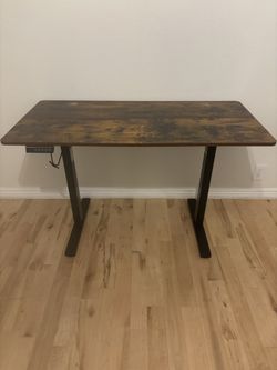 New! Rustic Brown Electric Standing Office Desk 24” X 47.5”