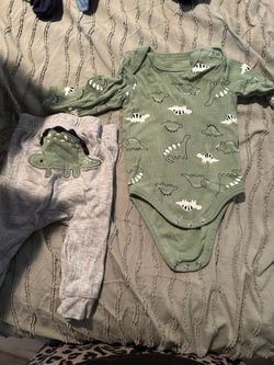 matching baby boy dino set 0-3 months