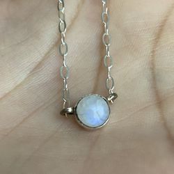 925 Sterling Silver Moonstone Necklace 