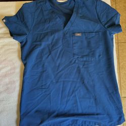XXS Figs Royal Blue Scrub Top 