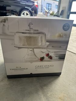Threshold Cake Stand with Glass Dome Brand New 