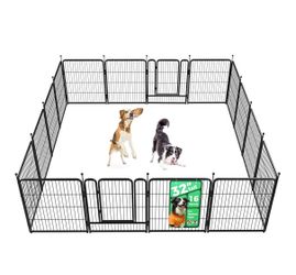 Unleashed Dog Playpen for Indoor, Yard, RV Camping, 32 inch 16 Panels