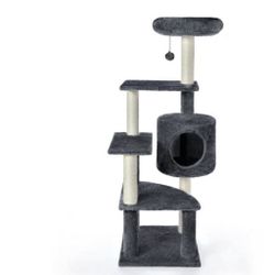 Vibrant Life Medium Cat Tree Tower with Scratching Post and Cozy Condo, Gray