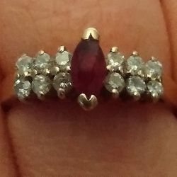 14 Kt Gold And Ruby Ring Size 12 
