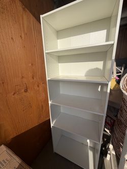 White Bookcase with Adjustable Shelves