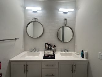 stunning pair of round mirrors