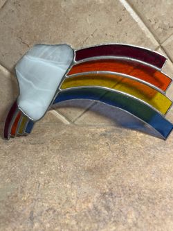 Vintage Stained Glass Handcrafted Rainbow