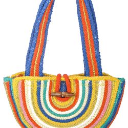 Semi Circle Round Straw Bag