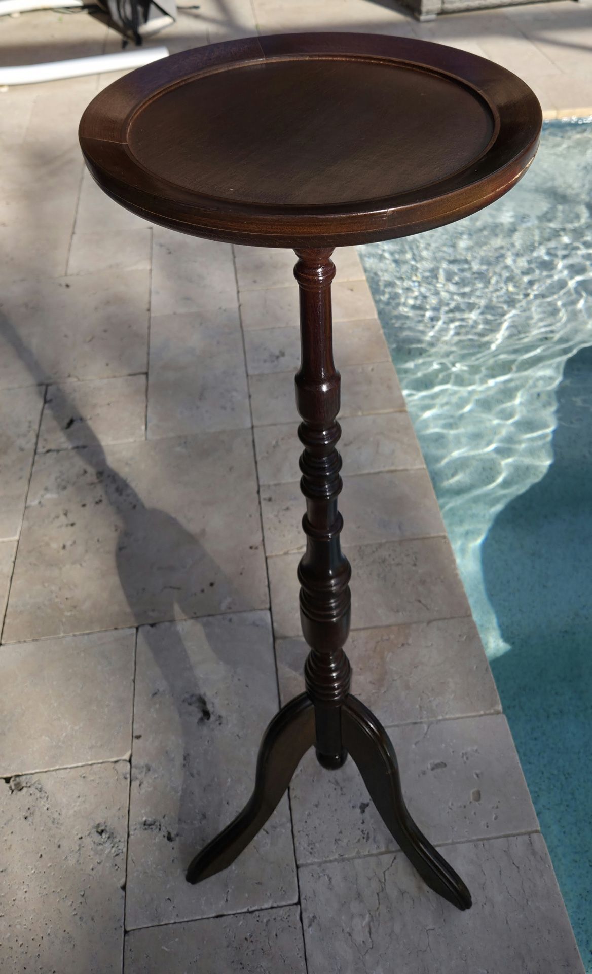 Vtg Mahogany Wood Plant Stand 37"x11.75"