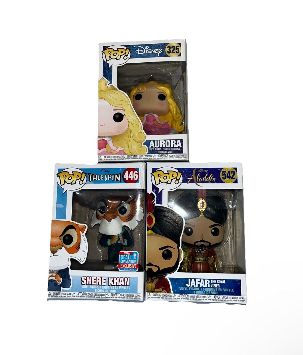 Funko Pop Disney Bundle - Aurora, Jafar, Shere Khan