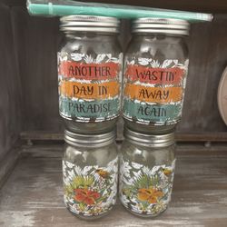 margaritaville set of 4 straw cups