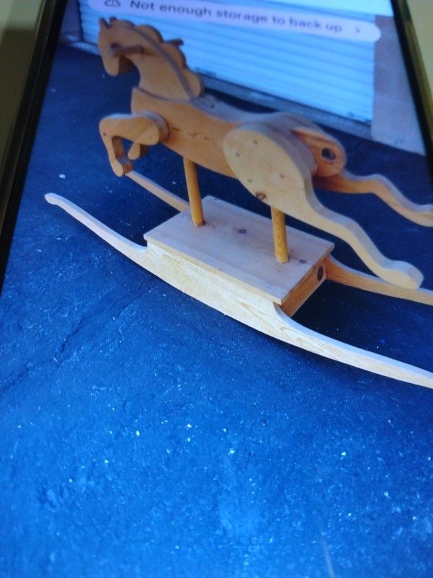 Vtg 1980 Handmade Wood πͺ΅ Rocking Horse