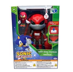 NEW Sonic The Hedgehog GIANT METAL KNUCKLES vs KNUCKLES Figure Jakks SEALED