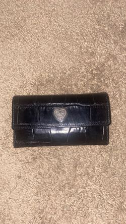 Brighton Wallet black leather with heart accents!