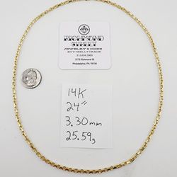 14k gold 24" hermes link chain