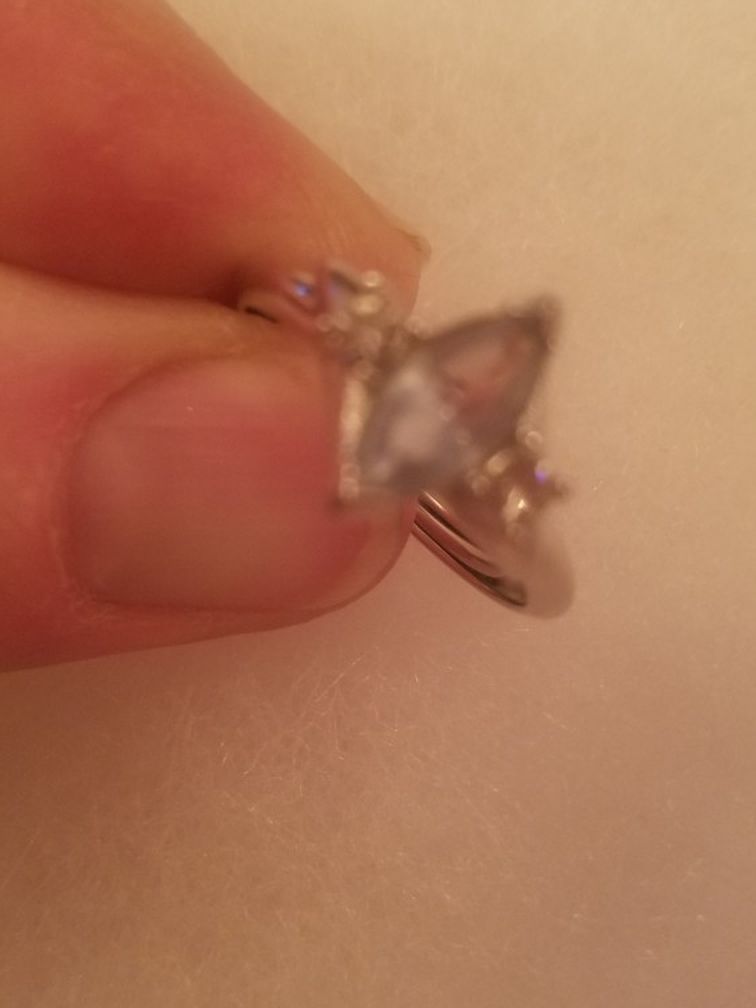 March Birthday Aquamarine Silver Ring 6 7 8 Multi Size Ring