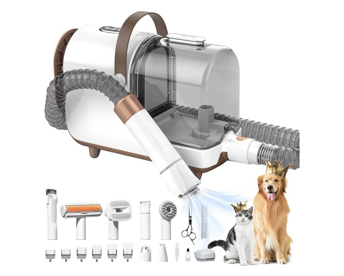 Dog Grooming Kit & Dog Hair Vacuum, 3L Large Capacity Dust Cup