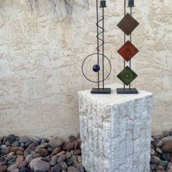 (Set/2) PostModern 2000 & 2009 Pop Art Rick Martin Candle Holder Sculpture 