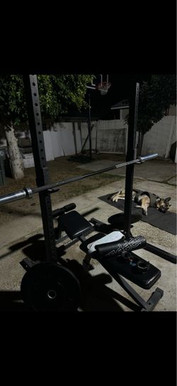 Rogue ES-1 squat stand and Ohio Bar- black zinc