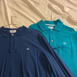 2 Southern Tide Long Sleeve Polo